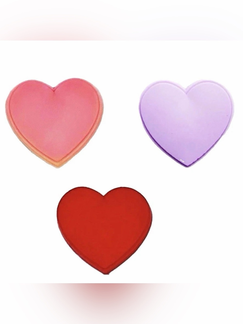 3 Pieces Hearts Shoe Charms For Croc Shoes